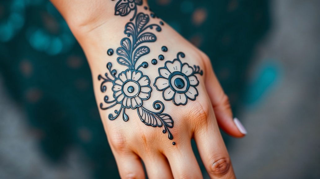 Arabic Back Hand Mehndi Design on Right Hand